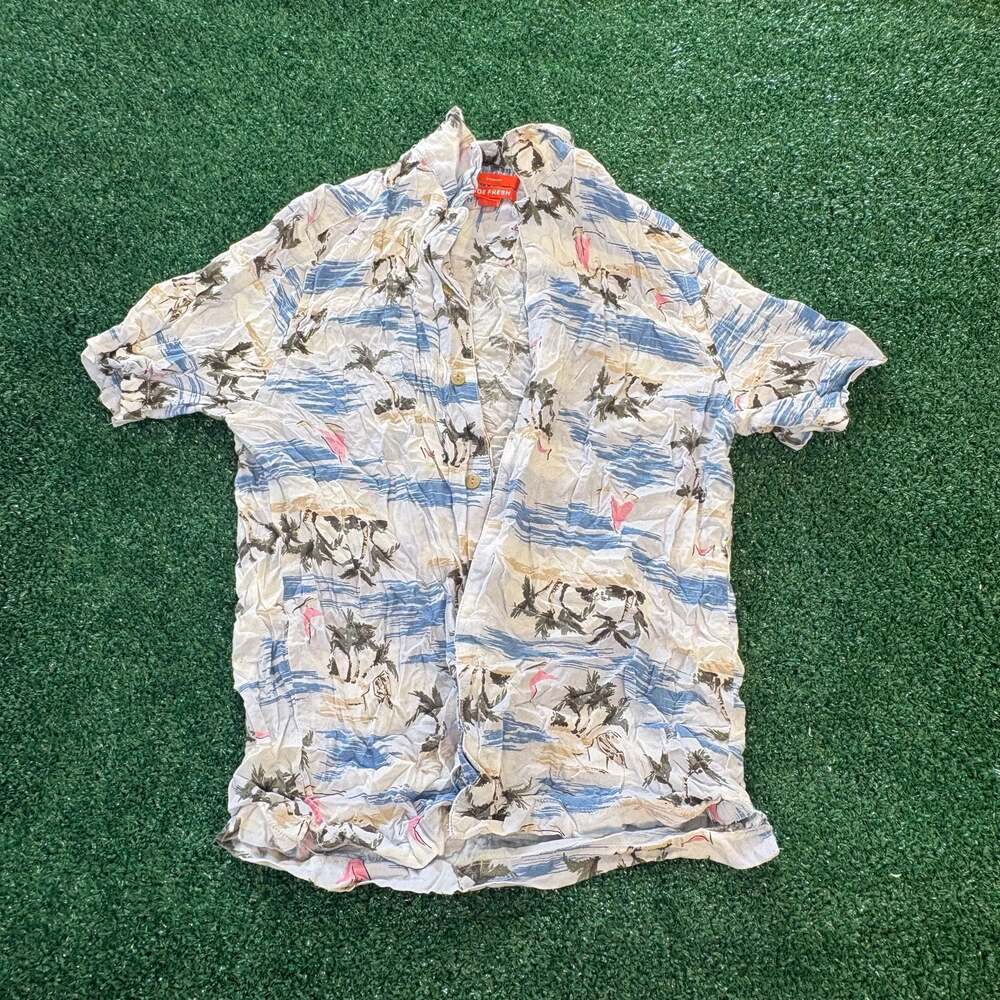 Joe Fresh Standard Fit Tropical Island Print Short Sleeve Button-Down Shirt